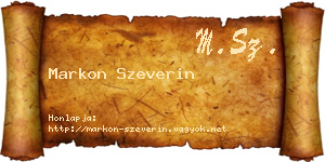 Markon Szeverin névjegykártya